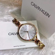  Shop Authentic Calvin Klein Graphic Silver Dial Rose Gold Steel Strap Watch for Women - K7E23646 - Luxxuri