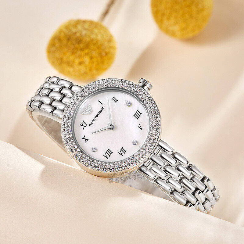  Shop Authentic Emporio Armani Rosa Quartz White Dial Silver Steel Strap Watch For Women - AR11354 - Luxxuri