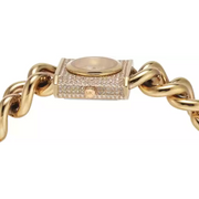  Shop Authentic Michael Kors Chain Lock Pave Gold Dial Gold Steel Strap Watch For Women - MK4711 - Luxxuri