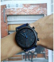  Shop Authentic Emporio Armani  Luigi Chronograph Black Dial Blue Rubber Strap Watch For Men - AR11023 - Luxxuri