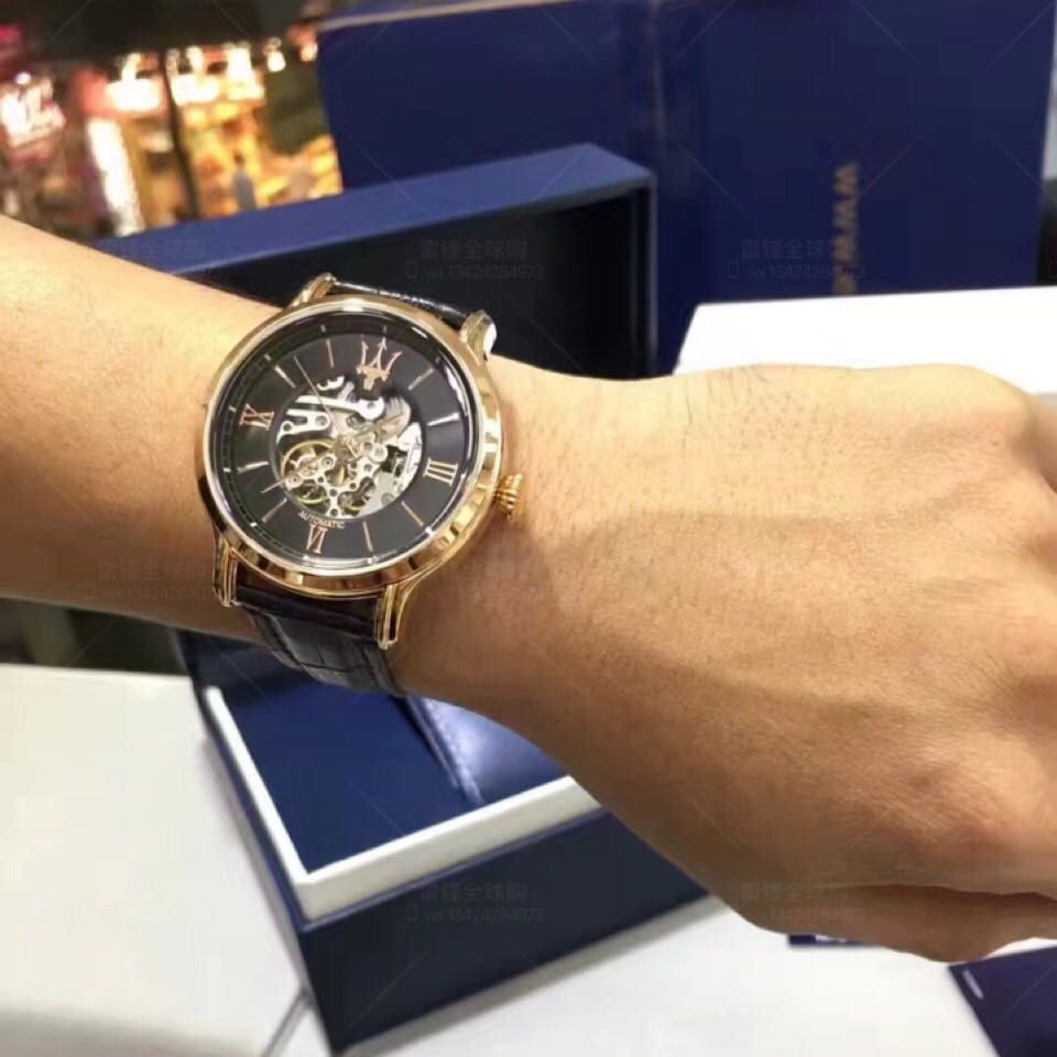  Shop Authentic Maserati Epoca Automatic Skeleton Mechanical Black Watch For Men - R8821118001 - Luxxuri