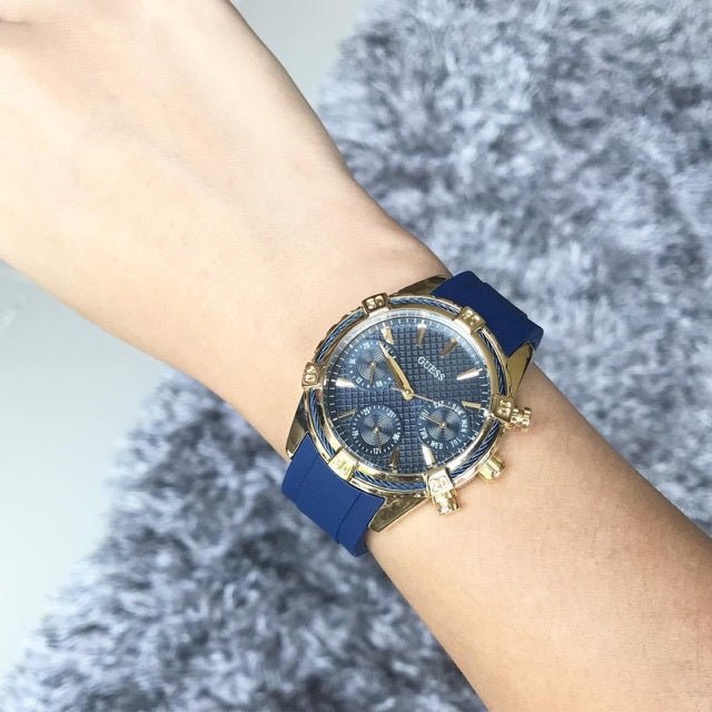  Shop Authentic Guess Catalina Blue Gold Tone Blue Silicone Strap Watch For Women - W0562L2 - Luxxuri