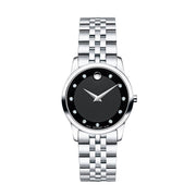  Shop Authentic Movado Museum Classic Black Dial Silver Steel Strap Watch For Women - 0606858 - Luxxuri