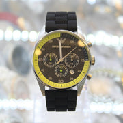  Shop Authentic Emporio Armani Chronograph Black Dial Black Rubber Strap Watch For Men - AR5865 - Luxxuri