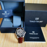  Shop Authentic Tag Heuer Aquaracer Caliber 5 Black Dial Brown Leather Strap Watch for Men - WAY201M.FC6474 - Luxxuri
