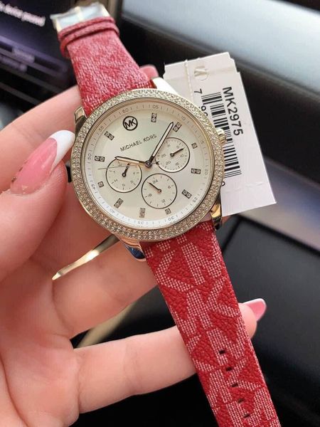  Shop Authentic Michael Kors Tibby Multifunction Silver Dial Red Leather Strap Watch For Women - MK2975 - Luxxuri