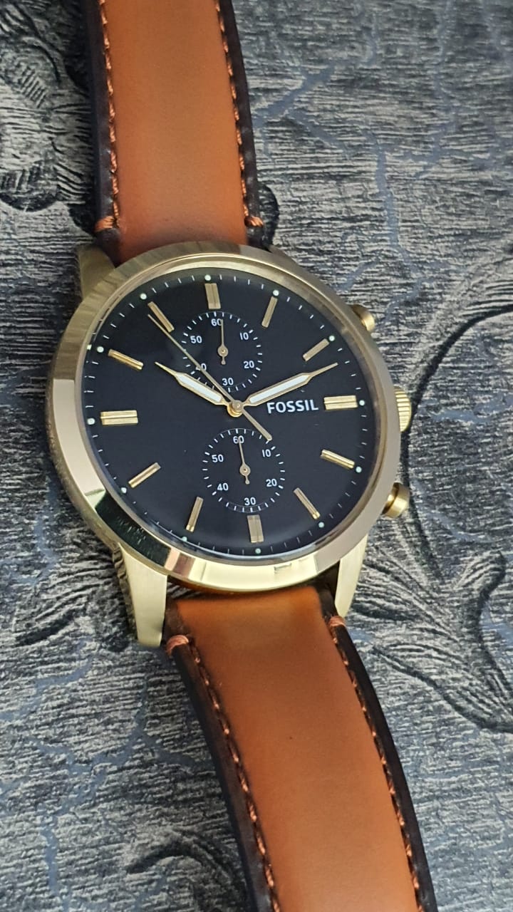  Shop Authentic Fossil Townsman Chronograph Blue Dial Brown Leather Strap Watch for Men - FS5279 - Luxxuri