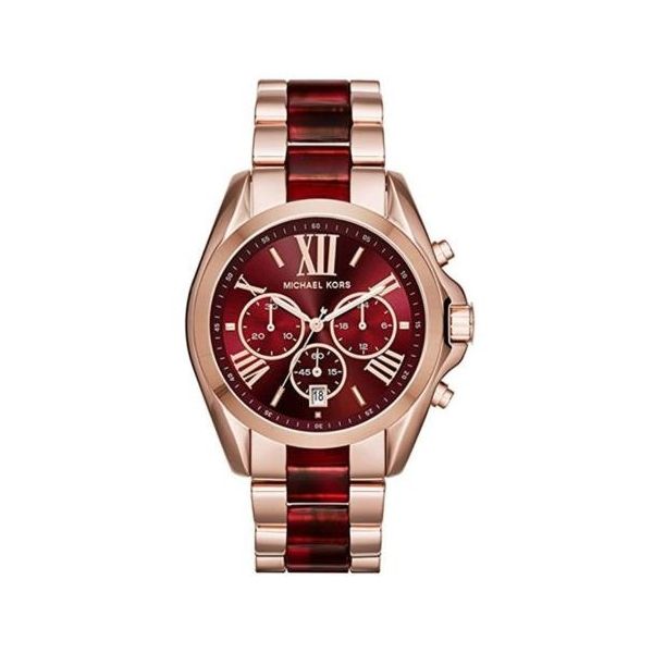  Shop Authentic Michael Kors Bradshaw Burgundy Dial Two Tone Steel Strap Watch for Women - MK6270 - Luxxuri