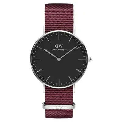  Shop Authentic Daniel Wellington Classic Roselyn Black Dial Maroon Nylon Strap Watch For Women - DW00100274 - Luxxuri