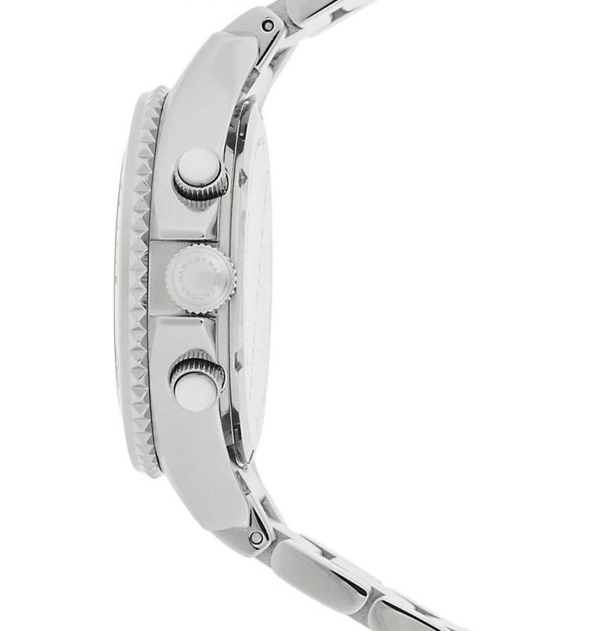  Shop Authentic Marc Jacobs Marc Chronograph Silver Dial Silver Steel Strap Watch for Men - MBM3155 - Luxxuri