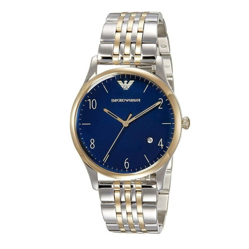  Shop Authentic Emporio Armani Classic Quartz Blue Dial Two Tone Steel Strap Watch For Men - AR1868 - Luxxuri