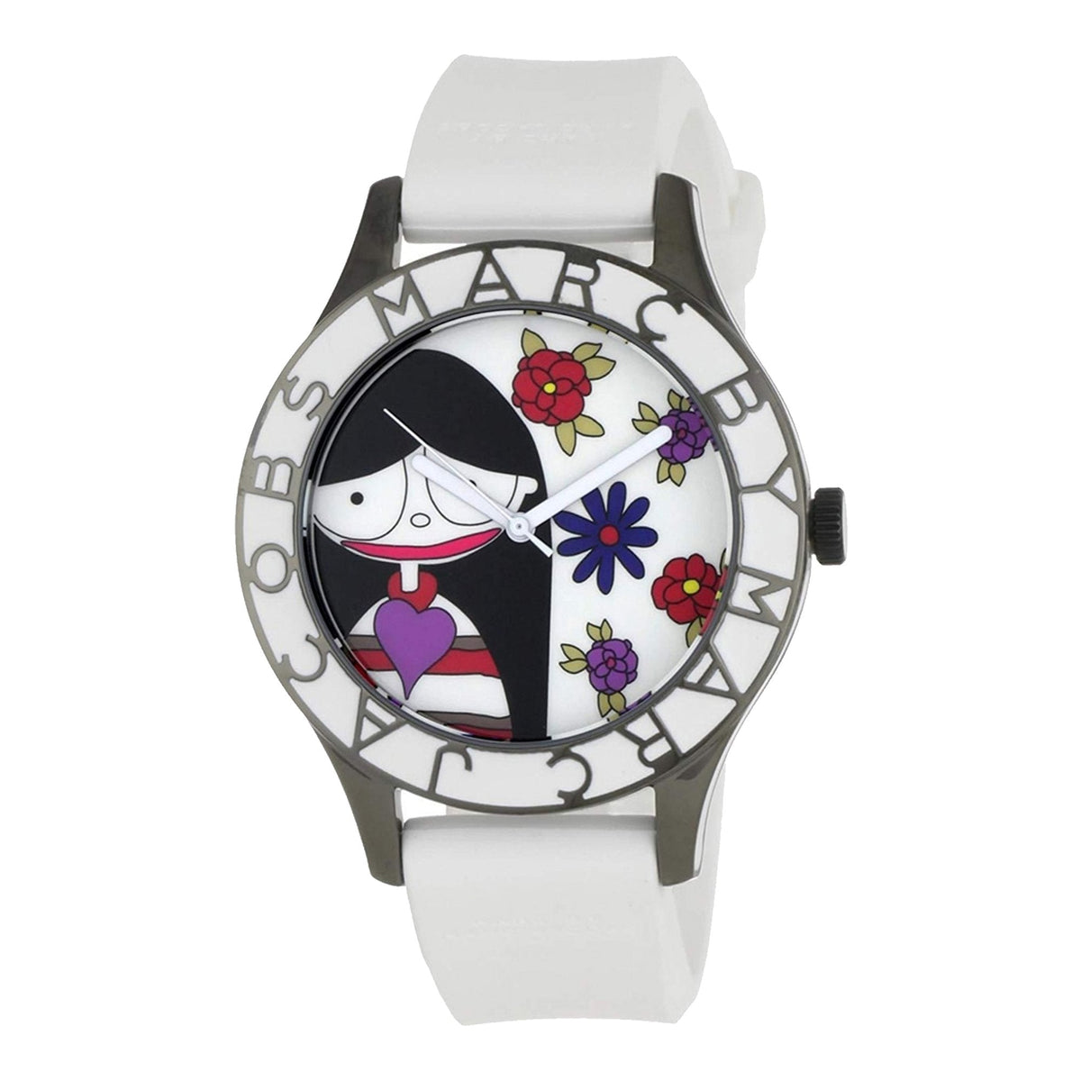  Shop Authentic Marc Jacobs Miss Marc Flower White Dial White Silicone Strap Watch for Women - MBM5513 - Luxxuri