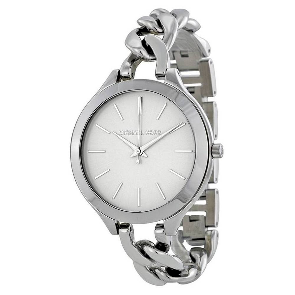  Shop Authentic Michael Kors Slim Runway Silver Dial Silver Steel Strap Watch for Women - MK3279 - Luxxuri