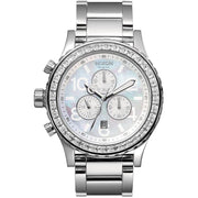Nixon 42-20 Chrono Silver Dial Silver Steel Strap Watch for Men - A037-710