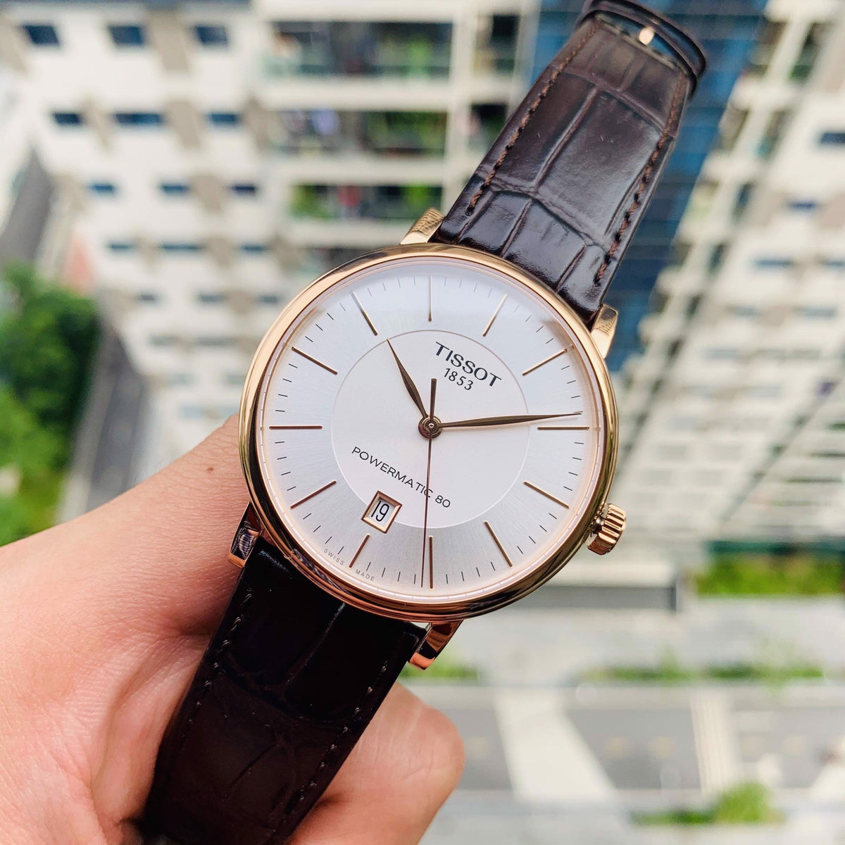  Shop Authentic Tissot Carson Premium Powermatic 80 White Dial Brown Leather Strap Watch For Men - T122.407.36.031.00 - Luxxuri