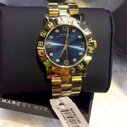  Shop Authentic Marc Jacobs Amy Blue Dial Gold Steel Strap Watch for Women - MBM3166 - Luxxuri