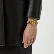  Shop Authentic Michael Kors Chain Lock Pave Gold Dial Gold Steel Strap Watch For Women - MK4711 - Luxxuri
