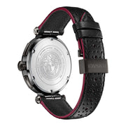  Shop Authentic Versace V-Racer Aion Chronograph Black Dial Black Leather Strap Watch for Men - VBR030017 - Luxxuri