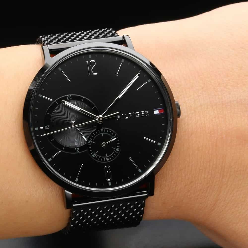  Shop Authentic Tommy Hilfiger Brooklyn Black Dial Black Mesh Bracelet Watch for Men - 1791507 - Luxxuri