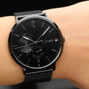  Shop Authentic Tommy Hilfiger Brooklyn Black Dial Black Mesh Bracelet Watch for Men - 1791507 - Luxxuri