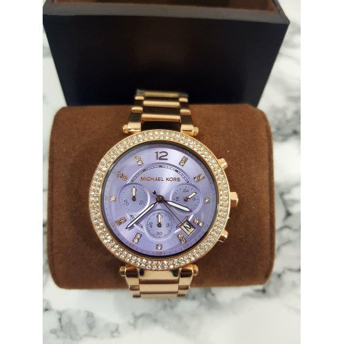  Shop Authentic Michael Kors Parker Purple Dial Rose Gold Steel Strap Watch for Women - MK6169 - Luxxuri