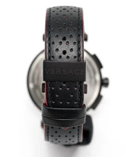  Shop Authentic Versace V-Racer Aion Chronograph Black Dial Black Leather Strap Watch for Men - VBR030017 - Luxxuri
