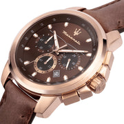  Shop Authentic Maserati Successo Brown Dial Brown Leather Strap Watch For Men - R8871621004 - Luxxuri