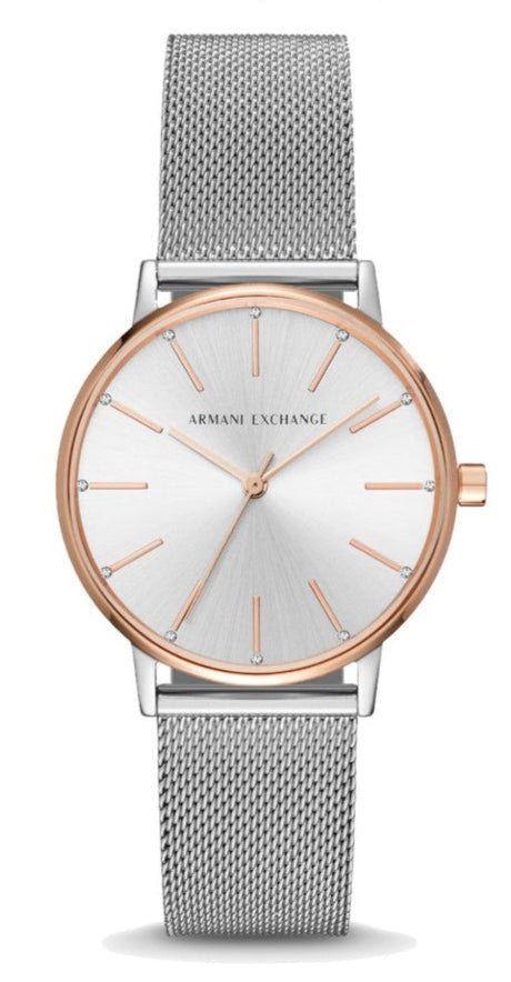  Shop Authentic Armani Exchange Lola Analog White Dial Silver Mesh Strap Watch For Women - AX5537 - Luxxuri