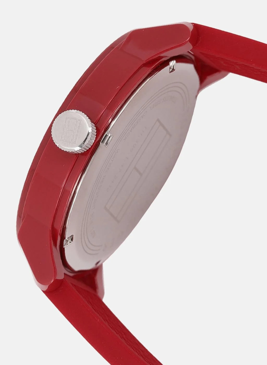  Shop Authentic Tommy Hilfiger Denim Quartz Red Dial Red Rubber Strap Watch for Men - 1791480 - Luxxuri