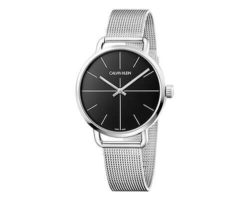  Shop Authentic Calvin Klein Even Black Dial Silver Mesh Bracelet Watch for Women - K7B21121 - Luxxuri