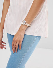 Shop Authentic Emporio Armani Kappa Rose Gold & White Dial Beige Nude Leather Strap Watch For Women - AR2510 - Luxxuri