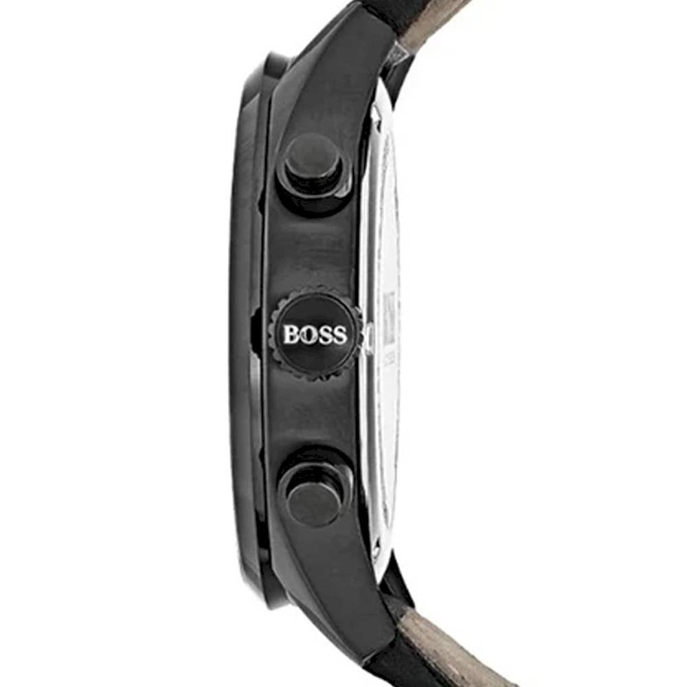  Shop Authentic Hugo Boss Grand Prix Black Dial Black Leather Strap Watch for Men - 1513474 - Luxxuri