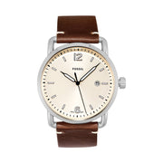  Shop Authentic Fossil The Commuter White Dial Brown Leather Strap Watch for Men - FS5275 - Luxxuri