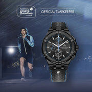  Shop Authentic Maurice Lacroix Aikon Chronograph Limited Edition Black Dial Black Leather Strap Watch for Men - AI1018-PVB01-337-1 - Luxxuri