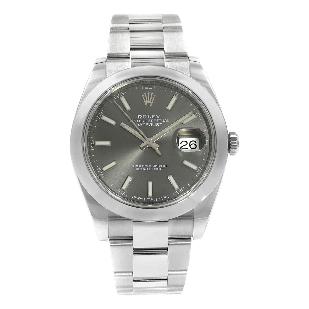  Shop Authentic Rolex Datejust 41 Oyster Grey Dial Oystersteel Strap Watch for Men - M126300-0007 - Luxxuri