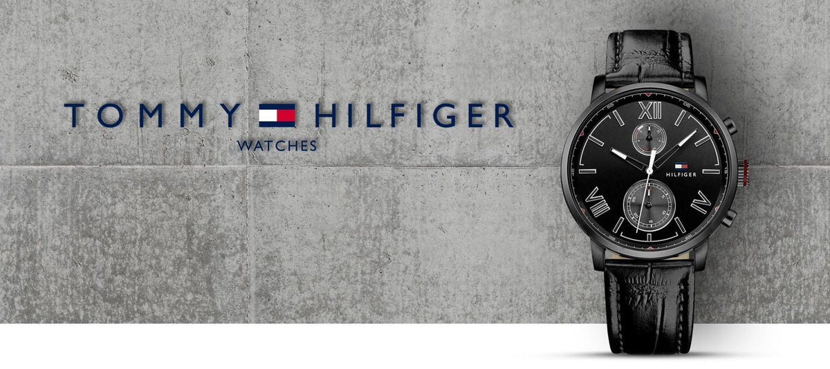  Shop Authentic Tommy Hilfiger Aden Chronograph Black Dial Black Leather Strap Watch for Men - 1791310 - Luxxuri