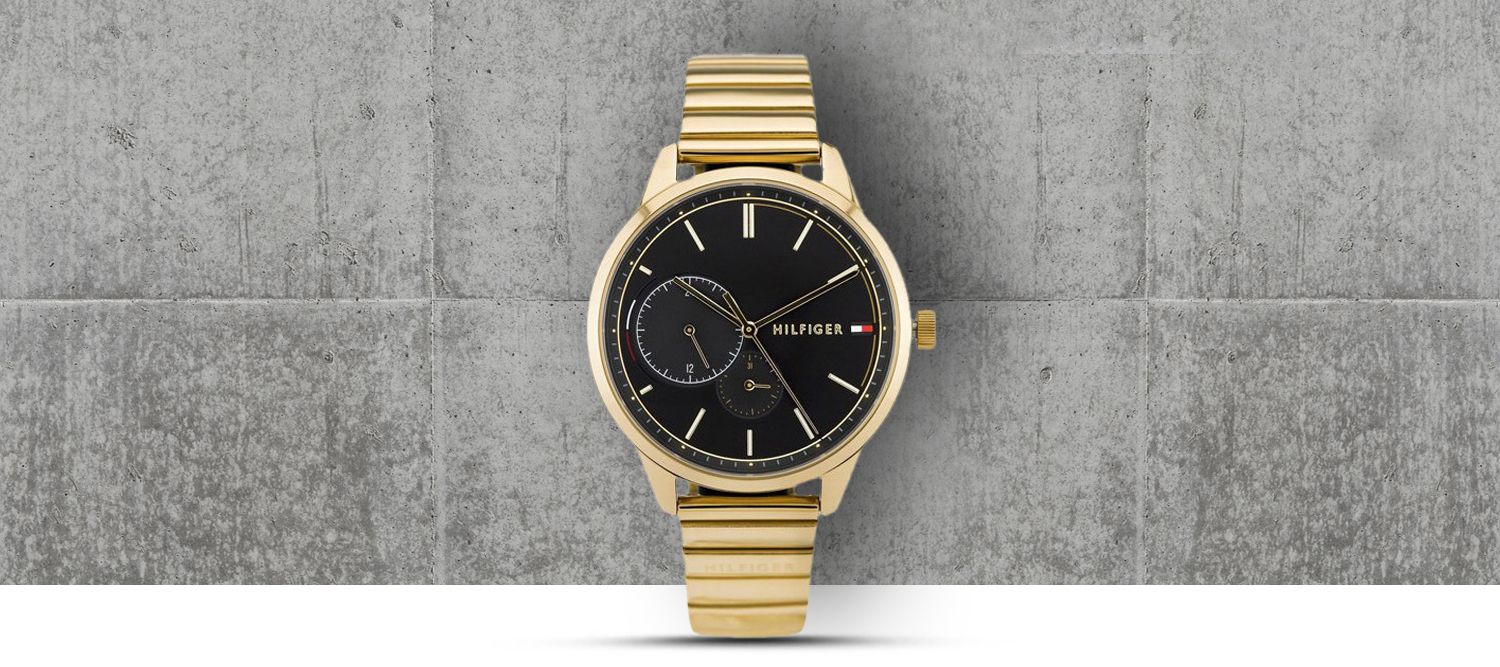  Shop Authentic Tommy Hilfiger Brooke Black Dial Gold Steel Strap Watch for Women  - 1782019 - Luxxuri