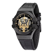  Shop Authentic Maserati Potenza Automatic Black Dial Black Leather Strap Watch For Men - R8821108036 - Luxxuri