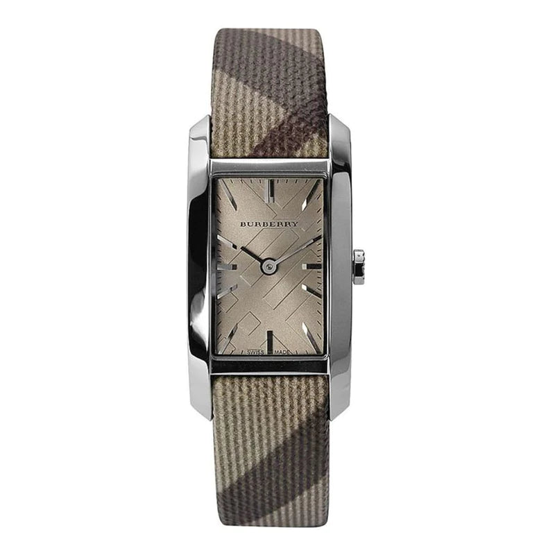  Shop Authentic Burberry Nova Check Silver Dial Two Tone Leather Strap Watch For Women - BU9404 - Luxxuri