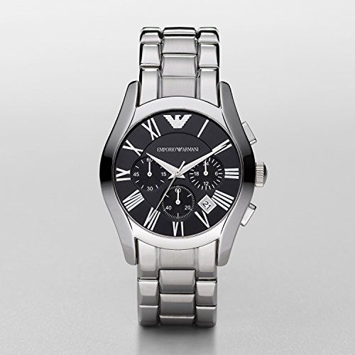  Shop Authentic Emporio Armani Valente Chronograph Black Dial Silver Stainless Steel Watch For Men - AR0673 - Luxxuri