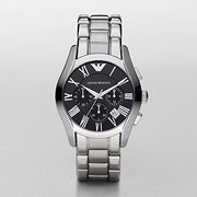  Shop Authentic Emporio Armani Valente Chronograph Black Dial Silver Stainless Steel Watch For Men - AR0673 - Luxxuri