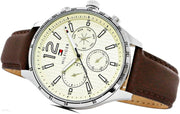  Shop Authentic Tommy Hilfiger Gavin Chronograph White Dial Brown Leather Strap Watch for Men - 1791467 - Luxxuri