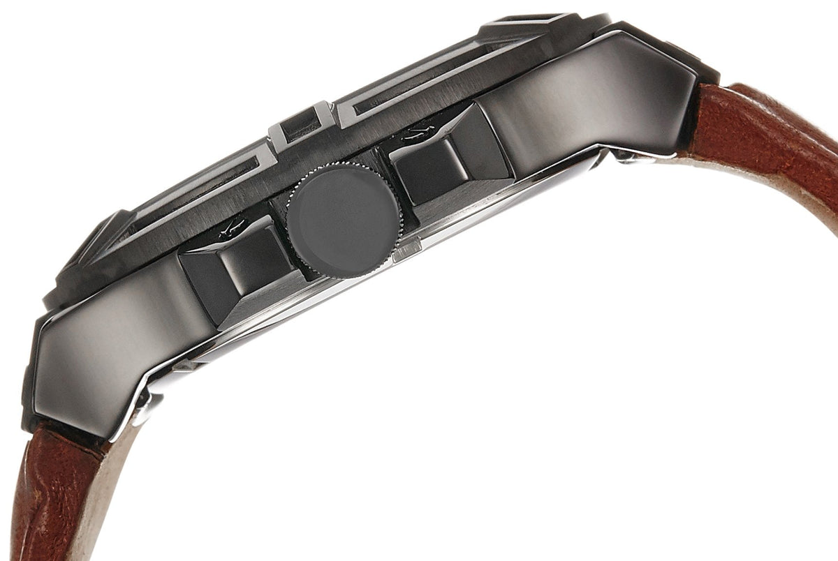  Shop Authentic Guess Rigor Analog Black Dial Brown Leather Strap Watch For Men - W0040G8 - Luxxuri