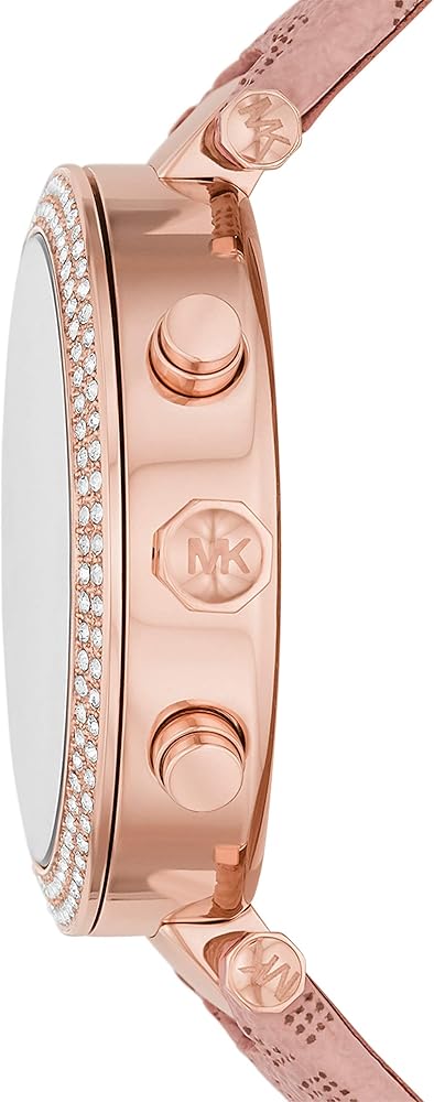  Shop Authentic Michael Kors Parker Chronograph White Dial Pink Leather Strap Watch For Women - MK6935 - Luxxuri