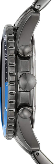  Shop Authentic Fossil FB-01 Chronograph Black Dial Grey Steel Strap Watch for Men - FS5835 - Luxxuri