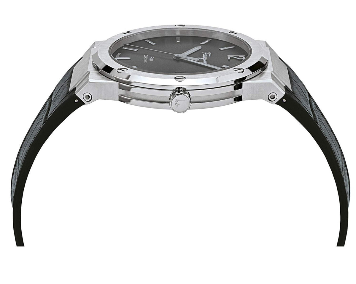  Shop Authentic Salvatore Ferragamo F-80 Classic Black Dial Black Leather Strap  Watch for Men - SFDT00219 - Luxxuri