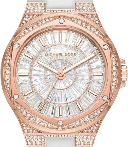  Shop Authentic Michael Kors Lennox Three-Hand Crystals Dial White Silicone Strap Watch For Women - MK7248 - Luxxuri