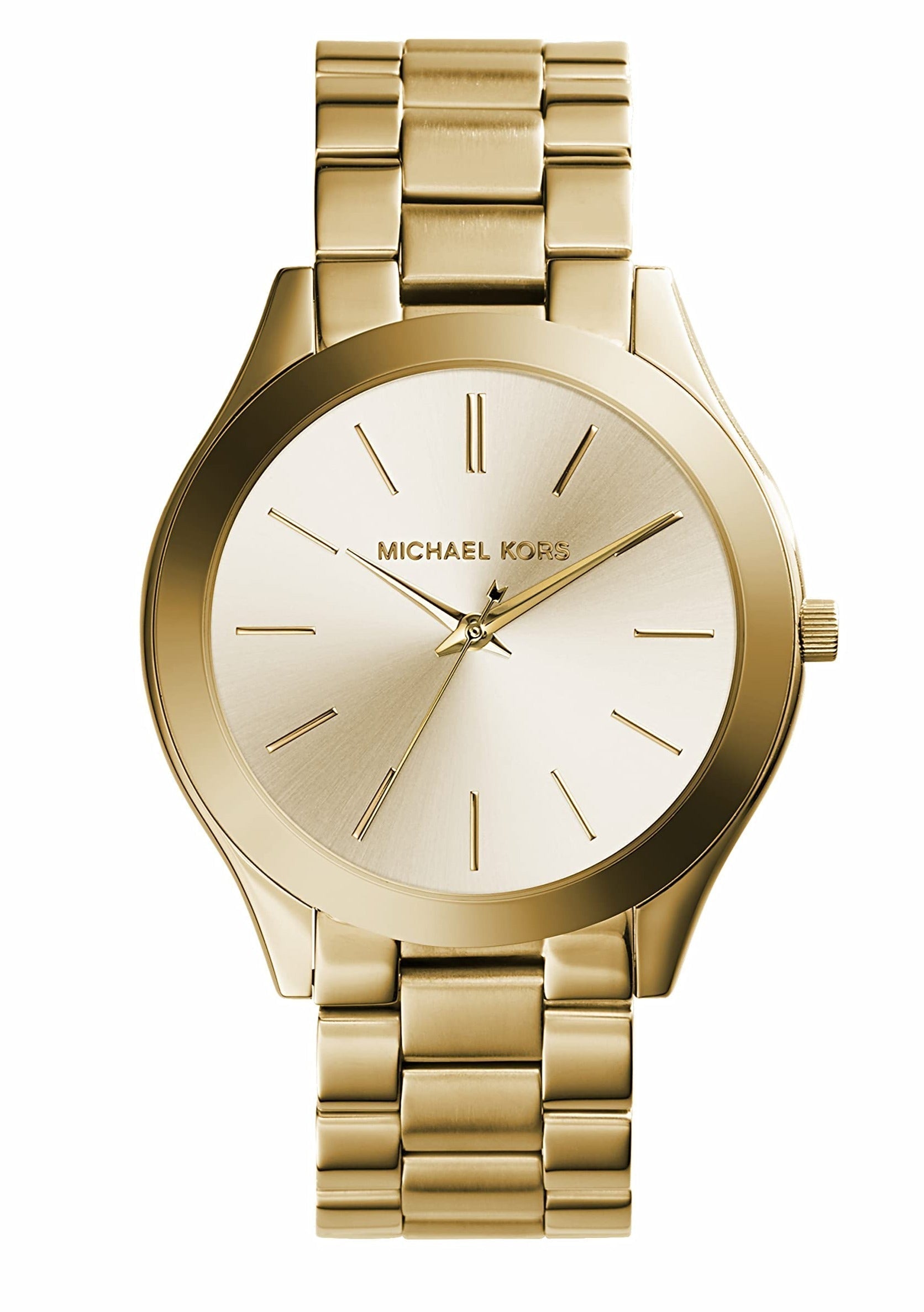  Shop Authentic Michael Kors Slim Runway Gold Dial Gold Stainless Steel Strap Watch for Women - MK3179 - Luxxuri