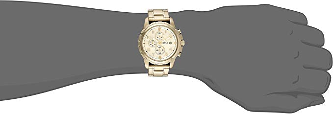  Shop Authentic Fossil Dean Chronograph Champagne Dial Gold Steel Strap Watch for Men - FS4867 - Luxxuri