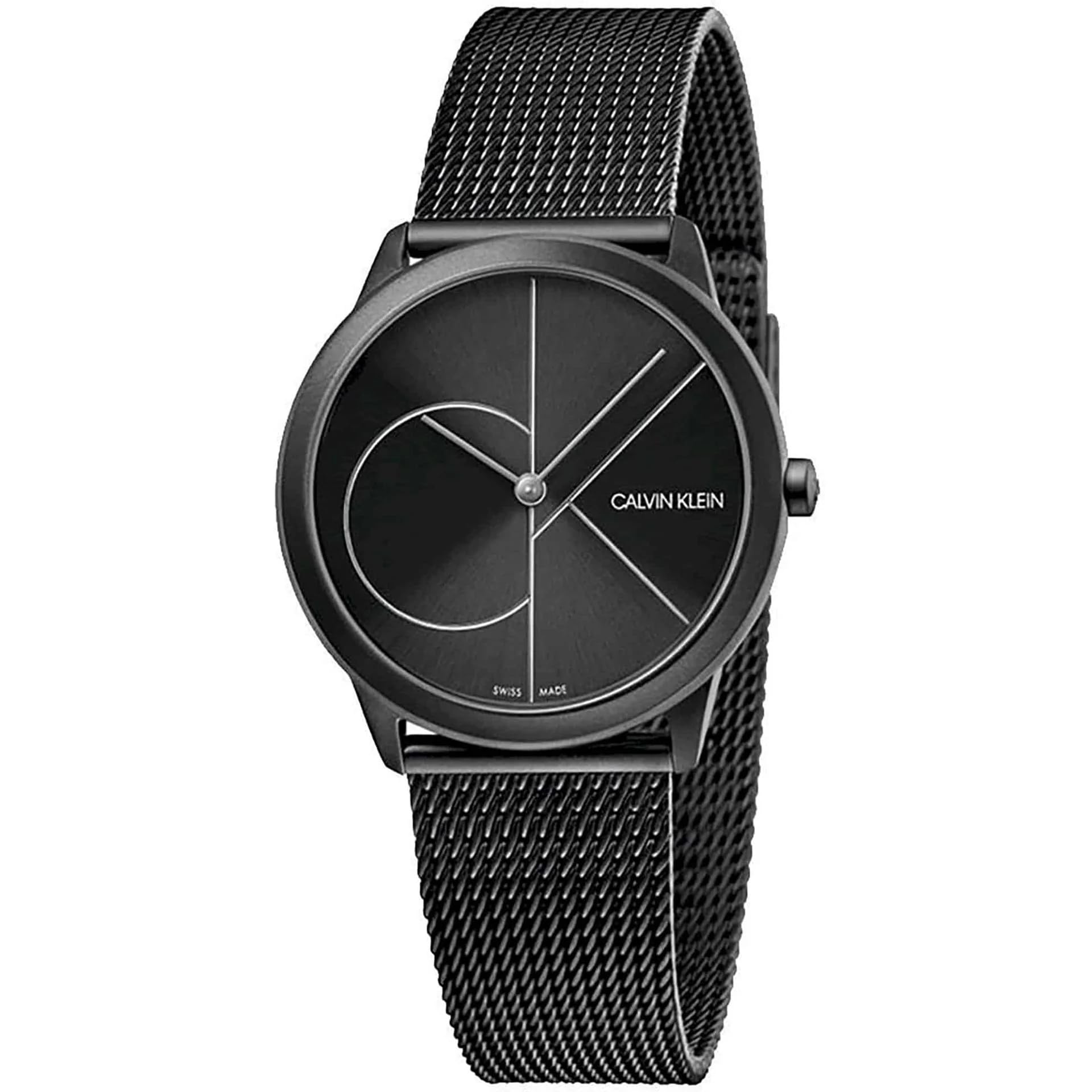  Shop Authentic Calvin Klein Minimal Black Dial Black Mesh Bracelet Watch for Women - K3M5245X - Luxxuri
